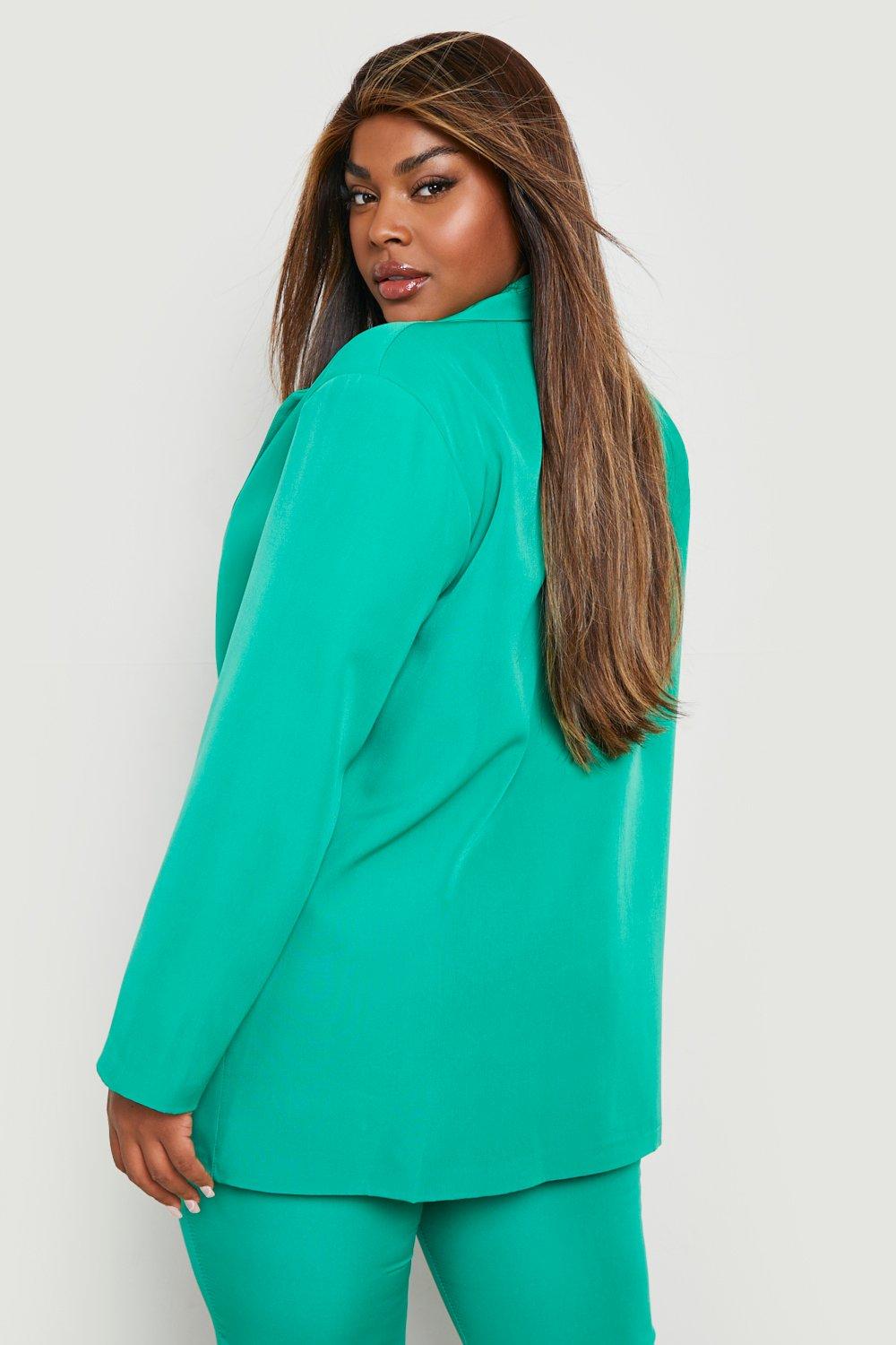 Green blazer 2025 womens plus size